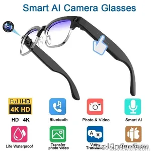 With Camera AI 4K Glasses New Upgrade 800W HD Video Recording AI Photo Recognition Translation Bluetooth Call Voice Sunglasses - view 7