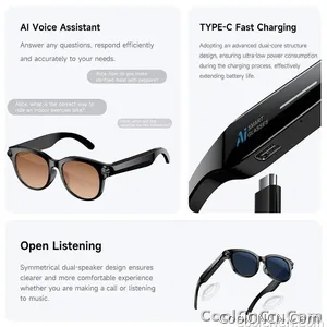 2026 New Smart Glasses Listening To Music Open Listening AI Translation AI Voice Assistant AI Image Recognition Smart Glasses - view 4