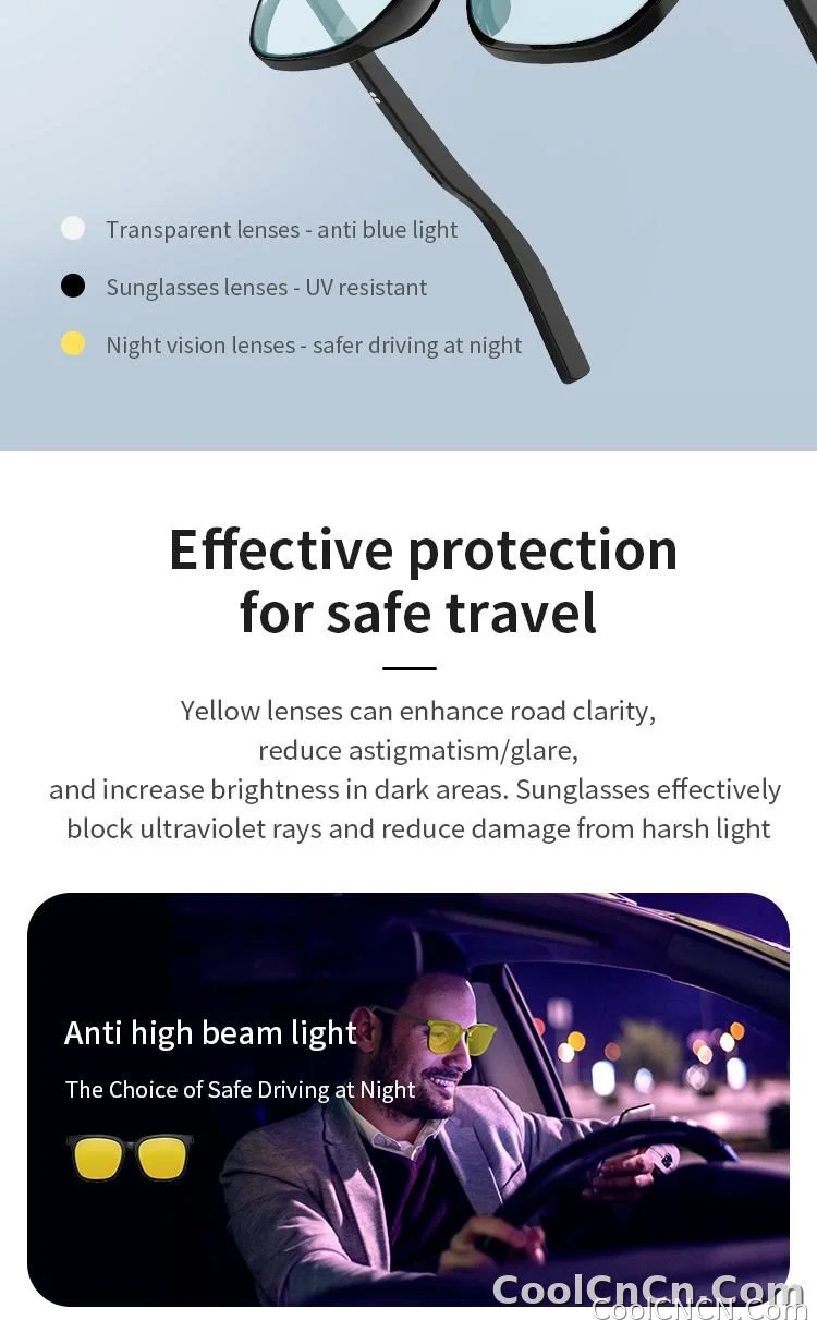 Bluetooth Smart Glasses Voice Call Music Play Remote Control Camera Wireless Bluetooth Headset Waterproof Glasses For Men  Women - detail