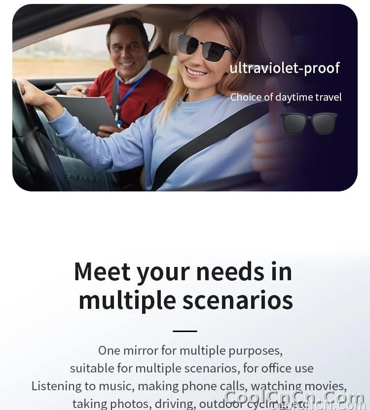 Bluetooth Smart Glasses Voice Call Music Play Remote Control Camera Wireless Bluetooth Headset Waterproof Glasses For Men  Women - detail