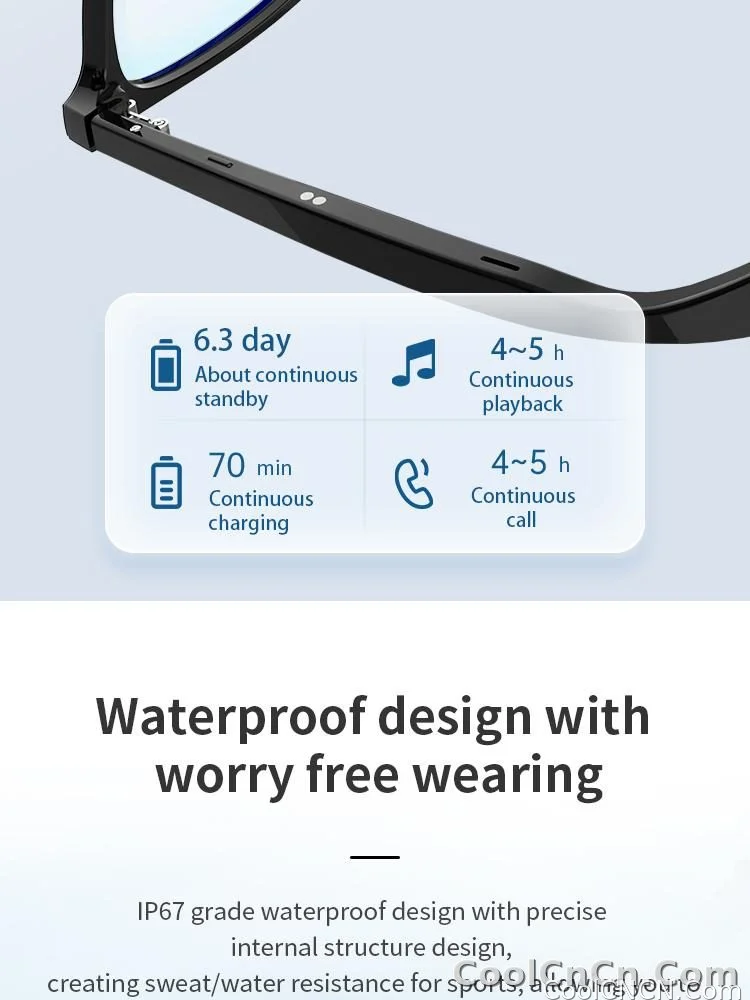 Bluetooth Smart Glasses Voice Call Music Play Remote Control Camera Wireless Bluetooth Headset Waterproof Glasses For Men  Women - detail