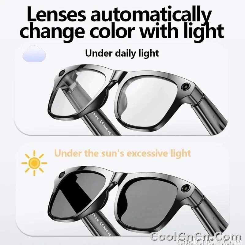 6K HD AI Camera Glasses 800MP Photochromic Multifunctional Smart Glasses Bluetooth Calling Photo Chat Music Translation 2026 - detail