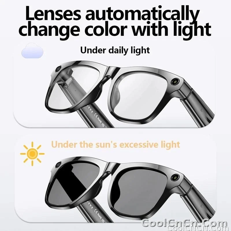 6K HD AI Camera Glasses 800MP Photochromic Multifunctional Smart Glasses Bluetooth Calling Photo Chat Music Translation 2026 - detail