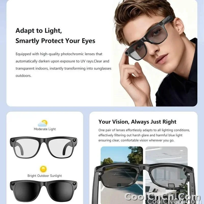 6K HD AI Camera Glasses 800MP Photochromic Multifunctional Smart Glasses Bluetooth Calling Photo Chat Music Translation 2026 - detail