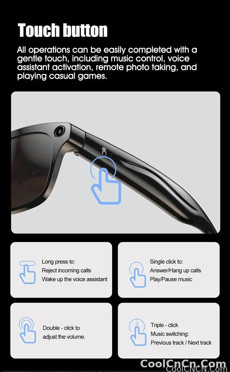 6K HD AI Camera Glasses 800MP Photochromic Multifunctional Smart Glasses Bluetooth Calling Photo Chat Music Translation 2026 - detail