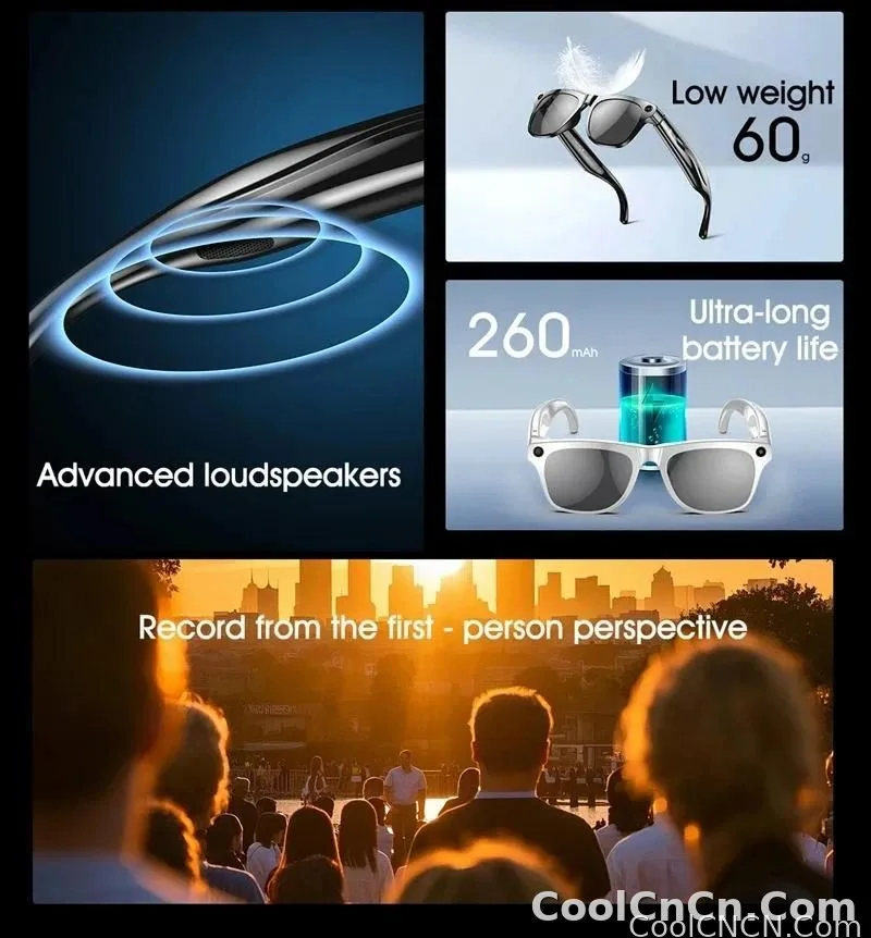 6K HD AI Camera Glasses 800MP Photochromic Multifunctional Smart Glasses Bluetooth Calling Photo Chat Music Translation 2026 - detail
