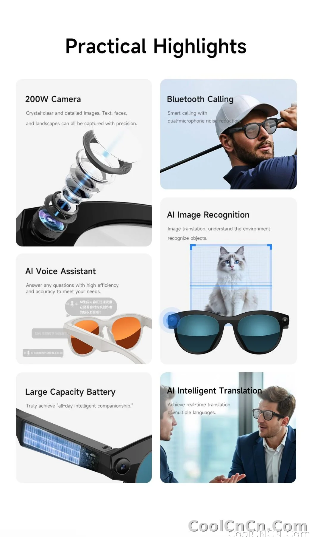 2026 New AI Smart Glasses for Photography And Video Intelligent Interactive Translation Feature Compatible with IOS And Android - detail