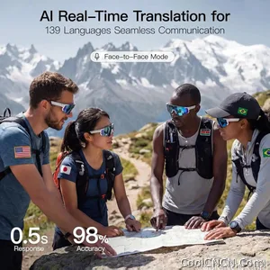 New AI Sports Smart Glasses 8MP Camera 2026 Outdoor Cycling Headphones Touch Control Windproof Bluetooth Translation Sunglasses - view 5