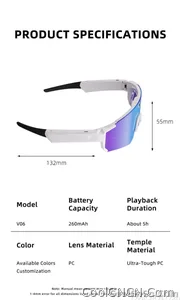 New AI Sports Smart Glasses 8MP Camera 2026 Outdoor Cycling Headphones Touch Control Windproof Bluetooth Translation Sunglasses - view 21