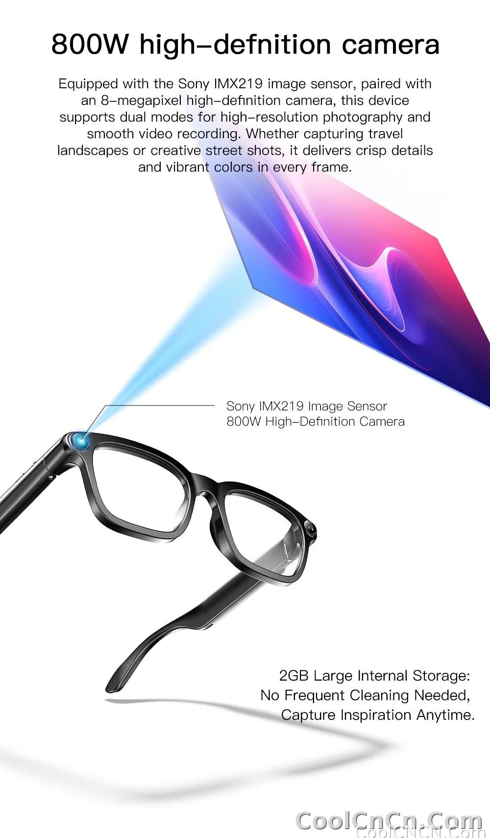 New Business Sports Smart Glasses Men 8MP Anti-shake Camera 100+Language Translation ChatGPT AI Assistant Video POV AI Sunglass - detail