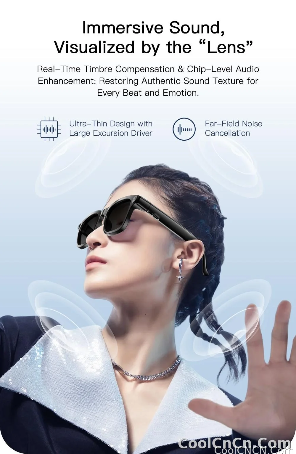 New Business Sports Smart Glasses Men 8MP Anti-shake Camera 100+Language Translation ChatGPT AI Assistant Video POV AI Sunglass - detail