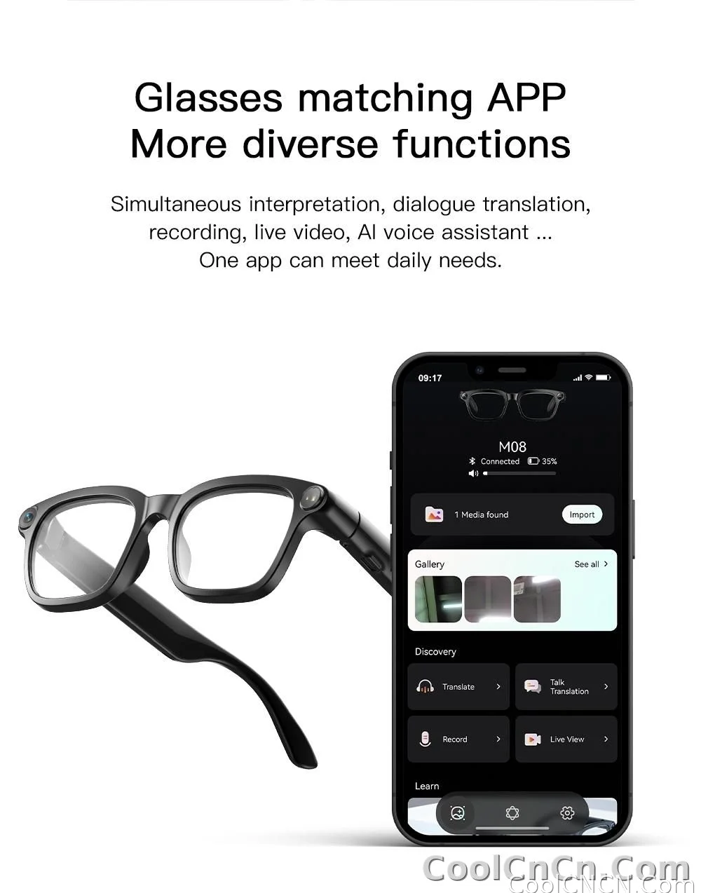New Business Sports Smart Glasses Men 8MP Anti-shake Camera 100+Language Translation ChatGPT AI Assistant Video POV AI Sunglass - detail