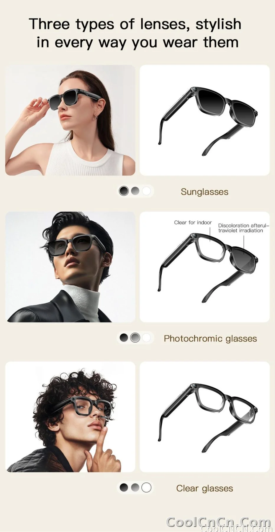 New Business Sports Smart Glasses Men 8MP Anti-shake Camera 100+Language Translation ChatGPT AI Assistant Video POV AI Sunglass - detail
