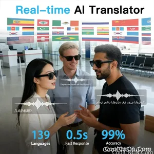 New Business Sports Smart Glasses Men 8MP Anti-shake Camera 100+Language Translation ChatGPT AI Assistant Video POV AI Sunglass - view 6
