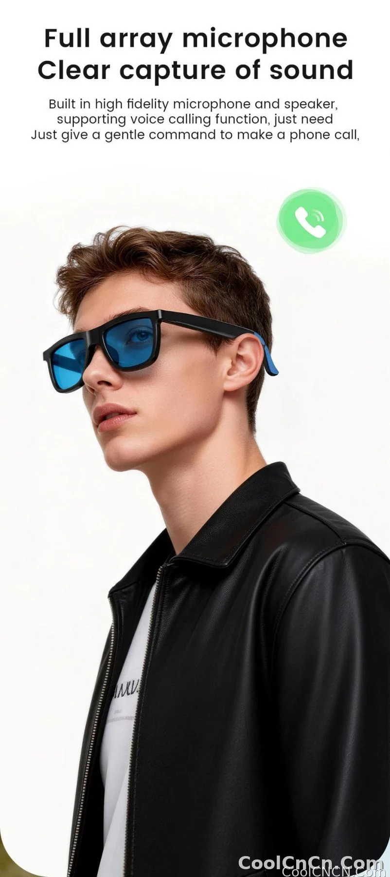 New 2026 Pro Smart Sunglasses Bluetooth AI Voice Assistant Translation HD Audio ENC Dual Mic Touch Color Change IP65 TR90 Frame - detail