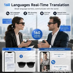 New 2026 Pro Smart Sunglasses Bluetooth AI Voice Assistant Translation HD Audio ENC Dual Mic Touch Color Change IP65 TR90 Frame - view 6