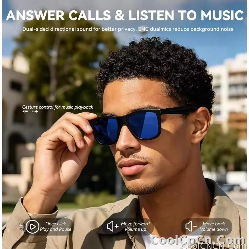 New Pro Smart Audio Sunglasses 2026 AI Translation Q&A Bluetooth HD Sound ENC Dual Mic Touch 4-Speed Color Change IP65 TR90 Men - detail