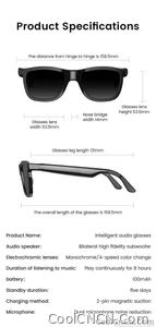 New Pro Smart Audio Sunglasses 2026 AI Translation Q&A Bluetooth HD Sound ENC Dual Mic Touch 4-Speed Color Change IP65 TR90 Men - view 18