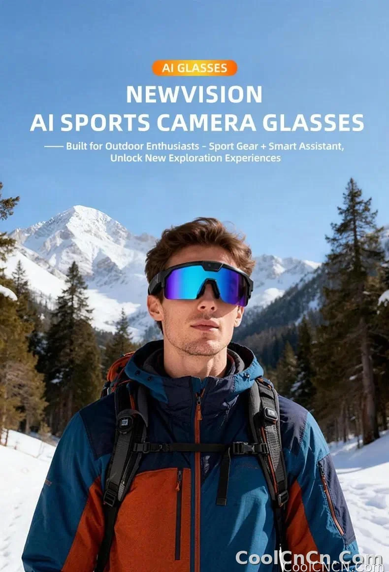 2026 New AI Smart Sports shooting&recording Glasses 800W Camera HD Anti-shake Bicycle Riding Shooting Artifact Windproof Goggles - detail