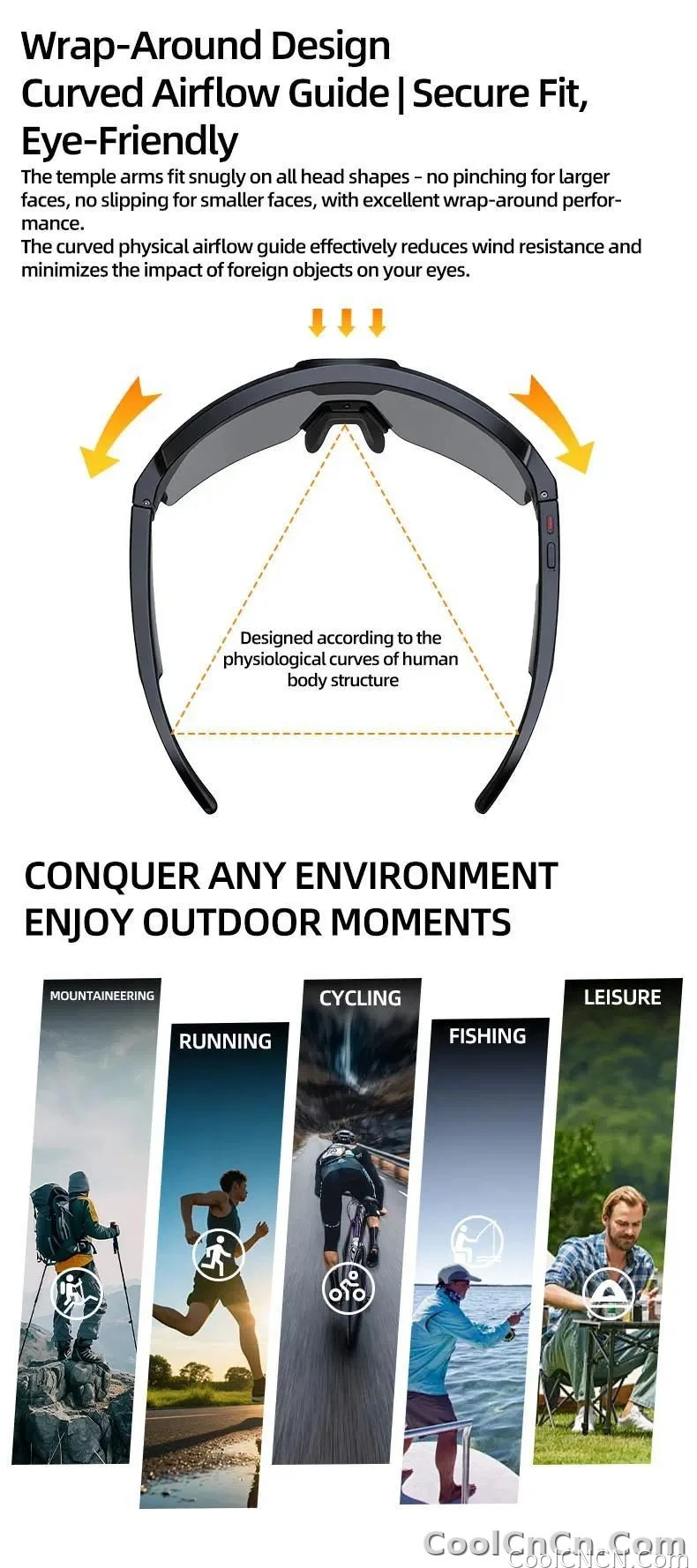 2026 New AI Smart Sports shooting&recording Glasses 800W Camera HD Anti-shake Bicycle Riding Shooting Artifact Windproof Goggles - detail