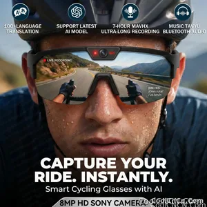 2026 New AI Smart Sports shooting&recording Glasses 800W Camera HD Anti-shake Bicycle Riding Shooting Artifact Windproof Goggles - view 1