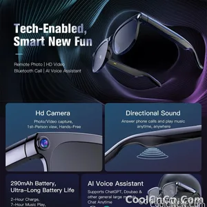 AI Smart Glasses Camera Sunglasses Wireless Bluetooth Touch Call Meeting For Men Real Time Translation Glasses With Camera Music - view 8