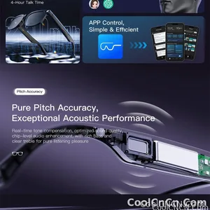 AI Smart Glasses Camera Sunglasses Wireless Bluetooth Touch Call Meeting For Men Real Time Translation Glasses With Camera Music - view 9