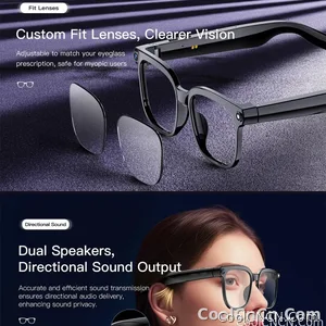 AI Smart Glasses Camera Sunglasses Wireless Bluetooth Touch Call Meeting For Men Real Time Translation Glasses With Camera Music - view 10