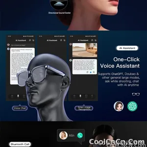 AI Smart Glasses Camera Sunglasses Wireless Bluetooth Touch Call Meeting For Men Real Time Translation Glasses With Camera Music - view 11