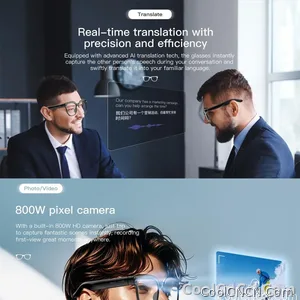AI Smart Glasses Camera Sunglasses Wireless Bluetooth Touch Call Meeting For Men Real Time Translation Glasses With Camera Music - view 13