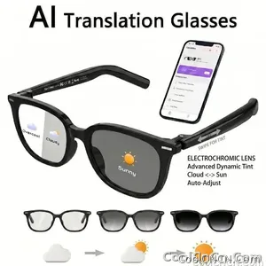 2026 New AI Smart Glasses,AI ChatGPT and Gemini-2.5 with 164 Translations Supported,Bluetooth Glasses for Men Women,Music Playback & Hands-Free Calling,Photochromic Lens,IP67 Waterproof - view 1