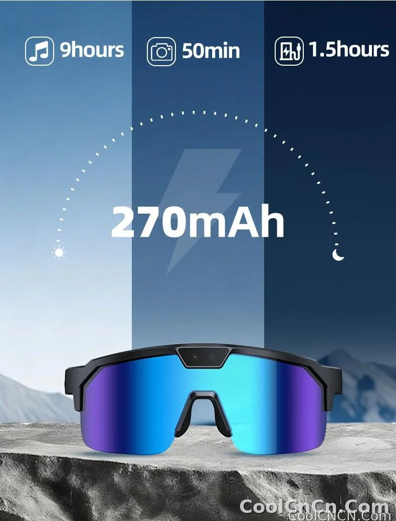 2026 Smart Cycling Glasses Sun Protection Listening to Music Taking Photo and Video AI Translation Voice Assistant Smart Glasses - detail