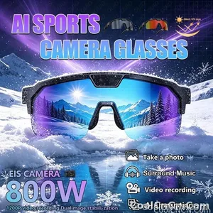 2026 Smart Cycling Glasses Sun Protection Listening to Music Taking Photo and Video AI Translation Voice Assistant Smart Glasses - view 1