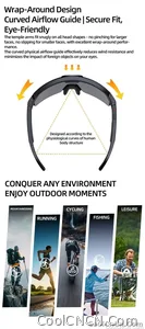 2026 Smart Cycling Glasses Sun Protection Listening to Music Taking Photo and Video AI Translation Voice Assistant Smart Glasses - view 12