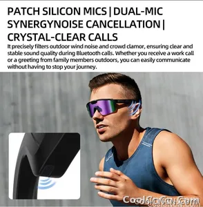 2026 Smart Cycling Glasses Sun Protection Listening to Music Taking Photo and Video AI Translation Voice Assistant Smart Glasses - view 20