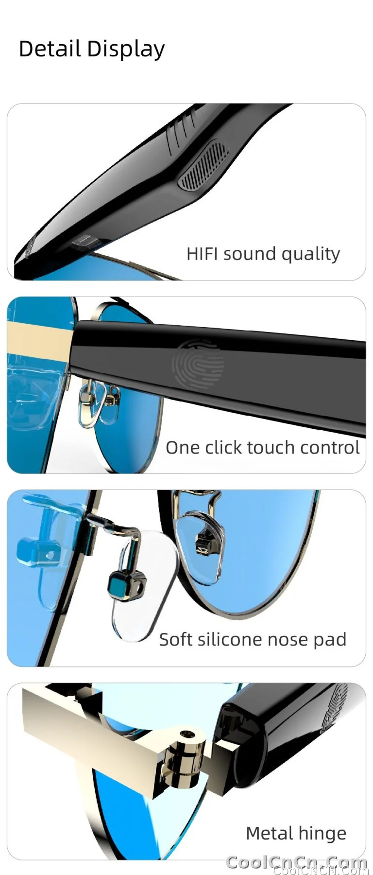 SG13 Smart Eyewear With Immersive Open Ear Audio, Stylish Gradient Frame, Bluetooth 5.4 Wide Compatible With iOS And Android - detail