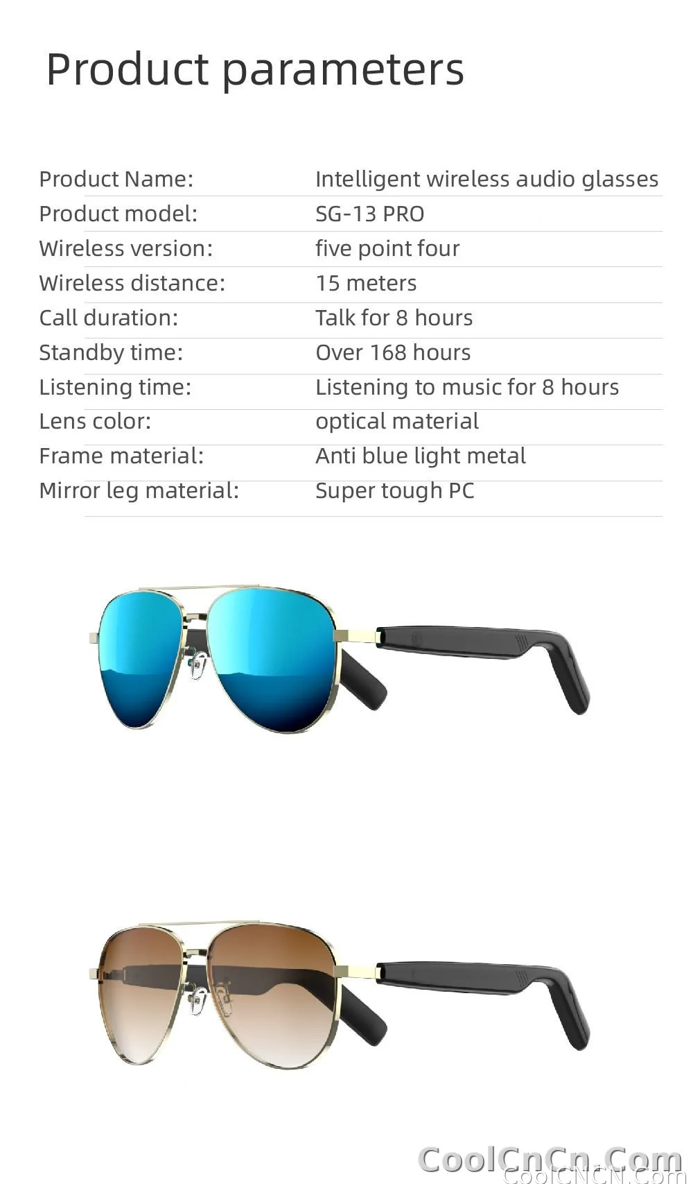 SG13 Smart Eyewear With Immersive Open Ear Audio, Stylish Gradient Frame, Bluetooth 5.4 Wide Compatible With iOS And Android - detail