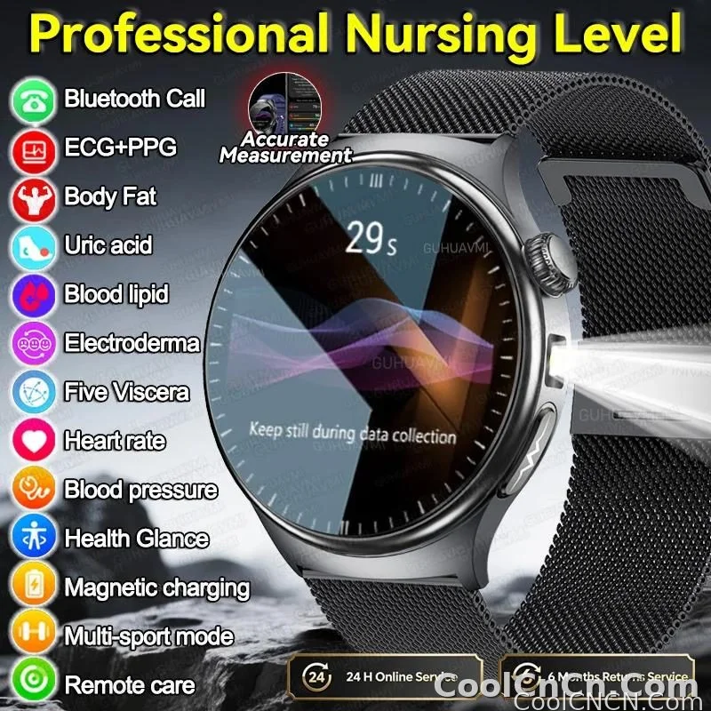 CoolWiz New Healthcare-Grade Smartwatch — Health Monitoring (Uric Acid, Lipids), ECG + PPG, Temperature, BMI, Bluetooth Calls, iOS Health smartwatch for outdoor sports and everyday use - detail