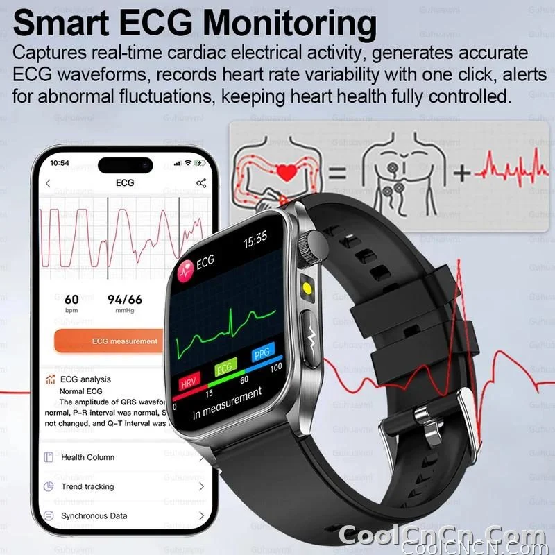CoolWiz New Laser Therapy Smart Watch, ECG+PPG, Men’s 3D Curved Design, Sapphire Glass, Blood Pressure, Uric Acid, Lipids Monitoring, Sports smartwatch for outdoor activities and daily use - detail