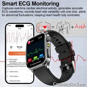 CoolWiz New Laser Therapy Smart Watch, ECG+PPG, Men’s 3D Curved Design, Sapphire Glass, Blood Pressure, Uric Acid, Lipids Monitoring, Sports smartwatch for outdoor activities and daily use - view 6