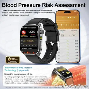CoolWiz New Laser Therapy Smart Watch, ECG+PPG, Men’s 3D Curved Design, Sapphire Glass, Blood Pressure, Uric Acid, Lipids Monitoring, Sports smartwatch for outdoor activities and daily use - view 7