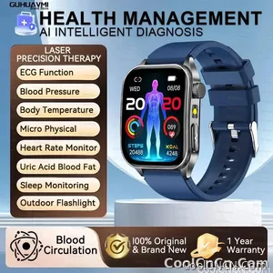 CoolWiz New Laser Therapy Smart Watch, ECG+PPG, Men’s 3D Curved Design, Sapphire Glass, Blood Pressure, Uric Acid, Lipids Monitoring, Sports smartwatch for outdoor activities and daily use - view 10