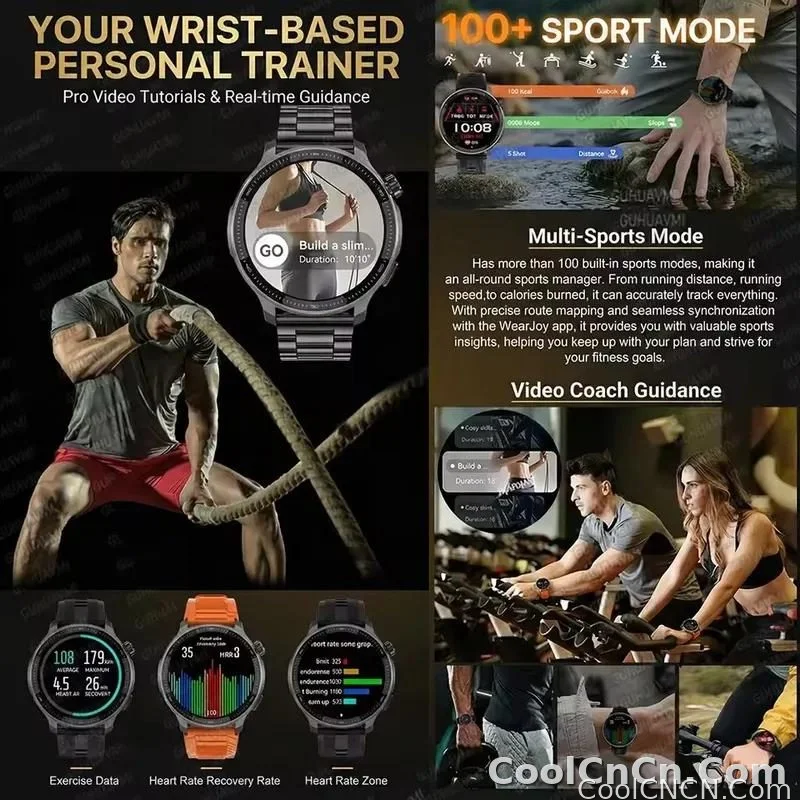 CoolWiz Smartwatch with built-in GPS, offline maps, 4GB memory, 3ATM water resistance, 500mAh battery, compass, call making, sports swimming band for outdoor activities and everyday use - detail
