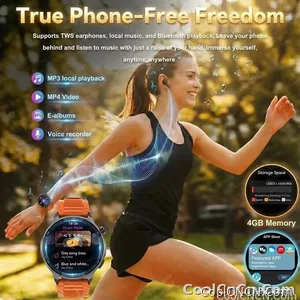 CoolWiz Smartwatch with built-in GPS, offline maps, 4GB memory, 3ATM water resistance, 500mAh battery, compass, call making, sports swimming band for outdoor activities and everyday use - view 4