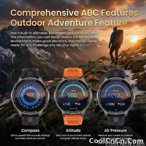 CoolWiz Smartwatch with built-in GPS, offline maps, 4GB memory, 3ATM water resistance, 500mAh battery, compass, call making, sports swimming band for outdoor activities and everyday use - view 5