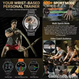 CoolWiz Smartwatch with built-in GPS, offline maps, 4GB memory, 3ATM water resistance, 500mAh battery, compass, call making, sports swimming band for outdoor activities and everyday use - view 6