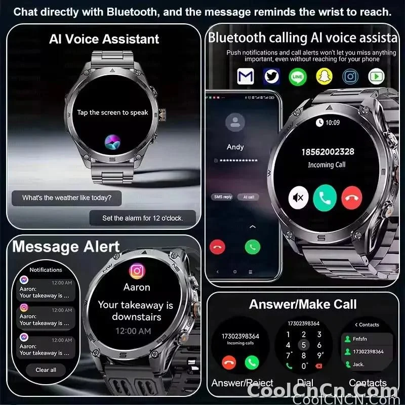 CoolWiz 025 Professional Sports Smart Watch, Military-Grade, Dual-Band GPS Positioning for Men, 10 ATM Water Resistance, 1000 mAh Battery, Compass Bracelet, Compatible with iOS—Ideal for Outdoor Sports and Everyday Use - detail