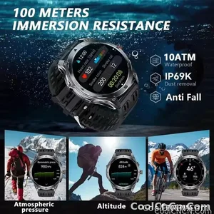 CoolWiz 025 Professional Sports Smart Watch, Military-Grade, Dual-Band GPS Positioning for Men, 10 ATM Water Resistance, 1000 mAh Battery, Compass Bracelet, Compatible with iOS—Ideal for Outdoor Sports and Everyday Use - view 4
