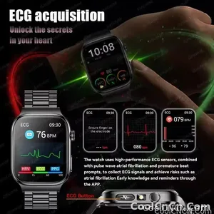 CoolWiz Health Blood Pressure ECG + PPG Monitor Smartwatch for Men — uric acid, blood fat, five organ monitoring, call capability, health tracker, compatible with iOS, suitable for outdoor sports and daily use - view 4