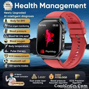 CoolWiz Health Blood Pressure ECG + PPG Monitor Smartwatch for Men — uric acid, blood fat, five organ monitoring, call capability, health tracker, compatible with iOS, suitable for outdoor sports and daily use - view 10